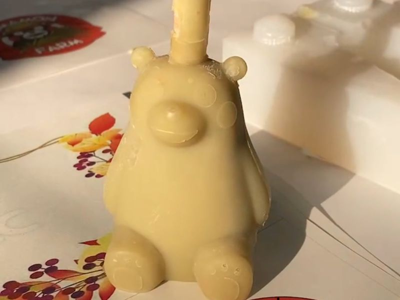 【くまモンFARM認定No.008 侍街道はぜのき館】 はぜろうで「くまモンの和ろうそく」つくるモン