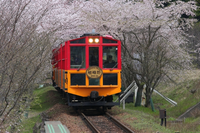 【嵐山集合／京都駅解散】絶景嵯峨野トロッコ列車＆嵐山散策と渡月橋上流を屋形船で遊覧！レストラン嵐山で京おばんざいバイキング付き！