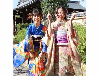 【キッズ着物プラン】手ぶらでOK♪3歳〜12歳のお子さま専用！かわいい和装で嵐山デビュー♪