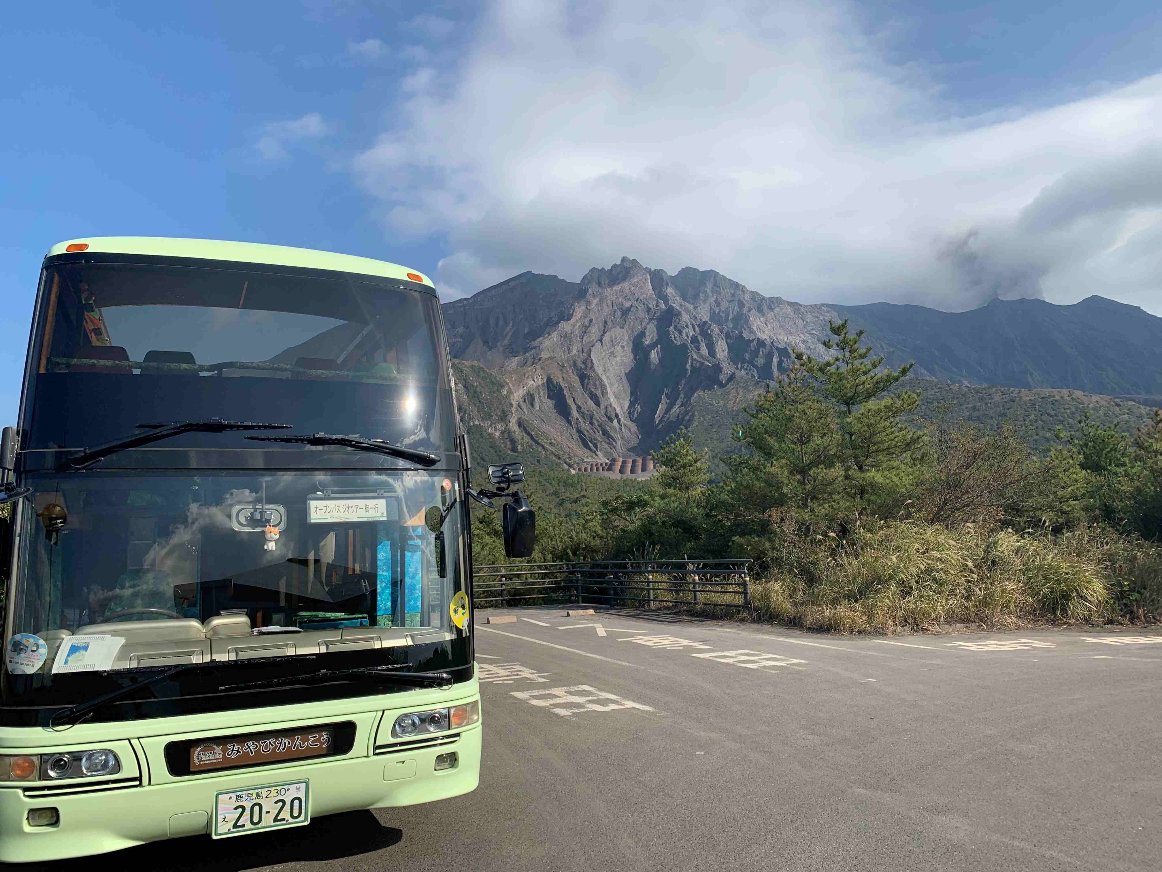 【2階建てオープントップバス】鹿児島市内＆桜島一周コース！