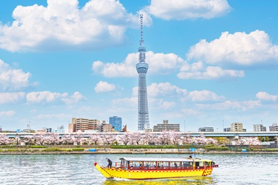 【新木場発】元祖もんじゃ屋形船＜隅田川周遊ルート＞お花見クルーズ