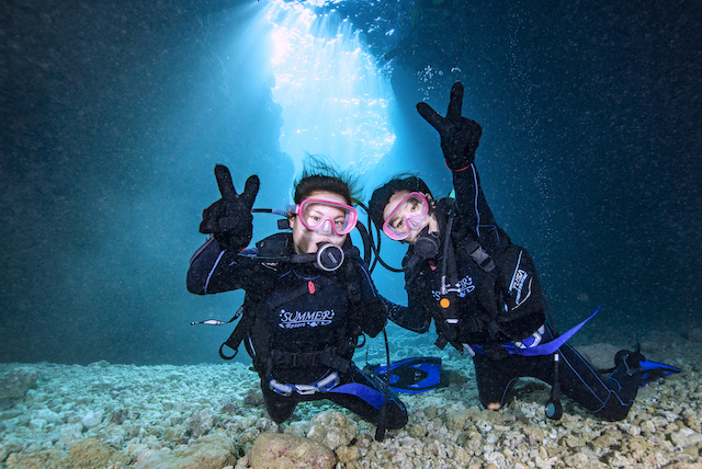 experience blue cave diving!