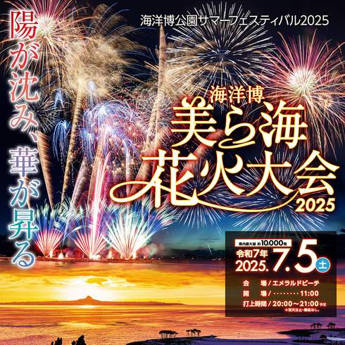 7/5出発限定【那覇・浦添ルート／1DAY BUS TOUR】海洋博 美ら海花火大会2025　往復送迎プラン〈Aコース〉