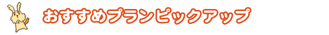 おすすめプランピックアップ